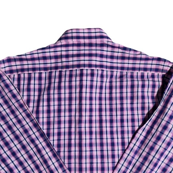 Dolce Men’s Slim Fit Button Down Contrast Cuffs Plaid Shirt Sz. L - Picture 8 of 12